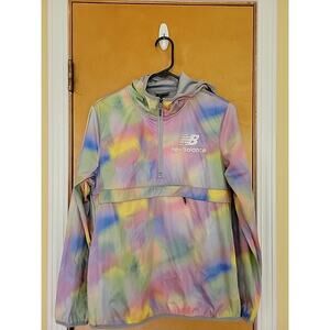 New Balance Women's Size L Rainbow Windbreaker Jacket EUC
